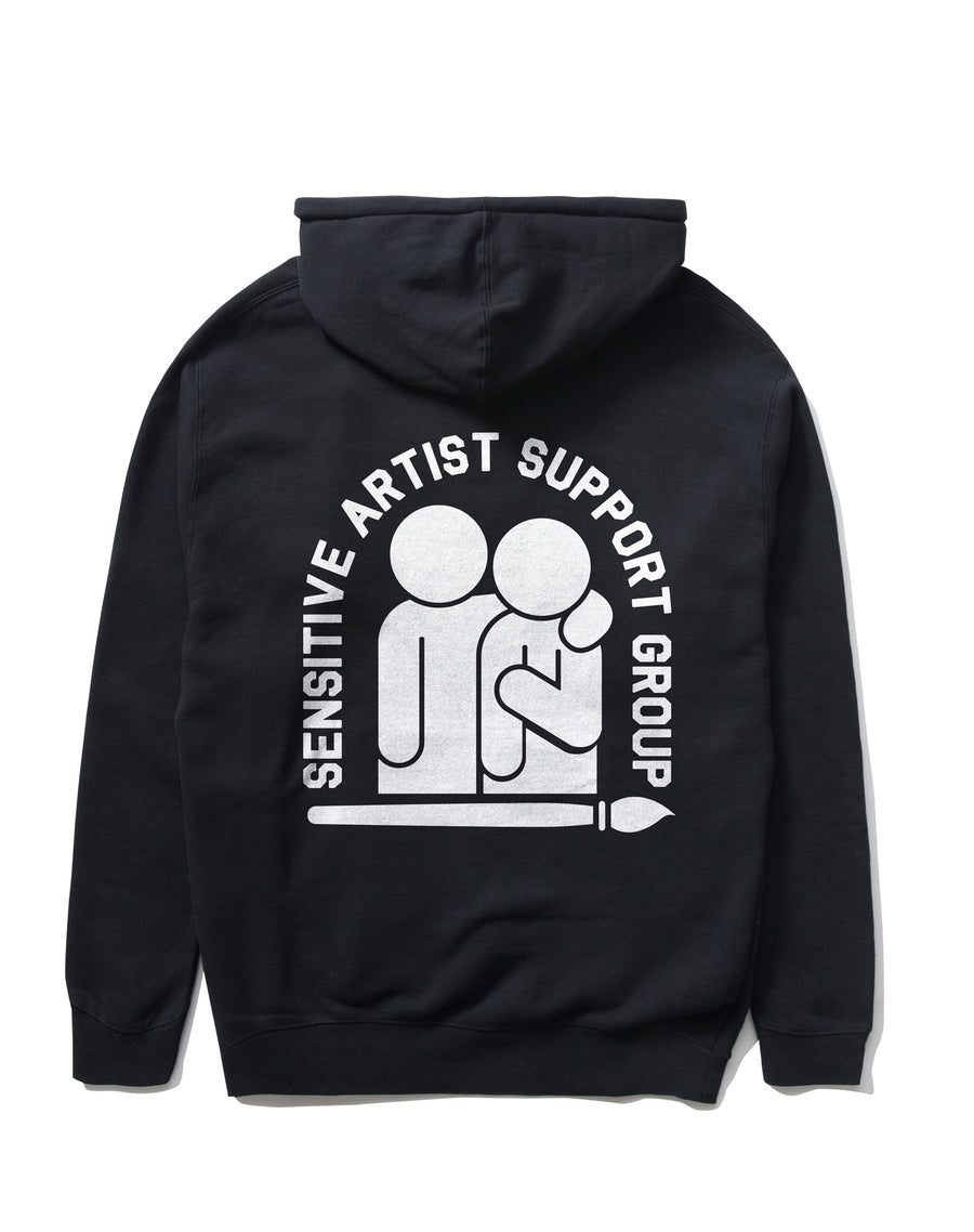 Sensitive Artist Support Group Pullover Hoodie (Black)